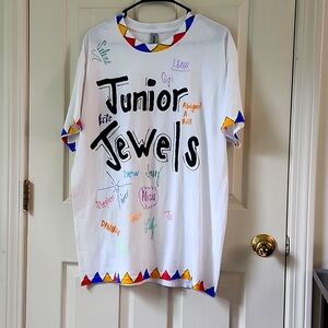 Hand decorated Taylor Swift themed Junior Jewels T-Shirt size Large